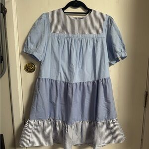 Pomander Place Navy and White Striped Top